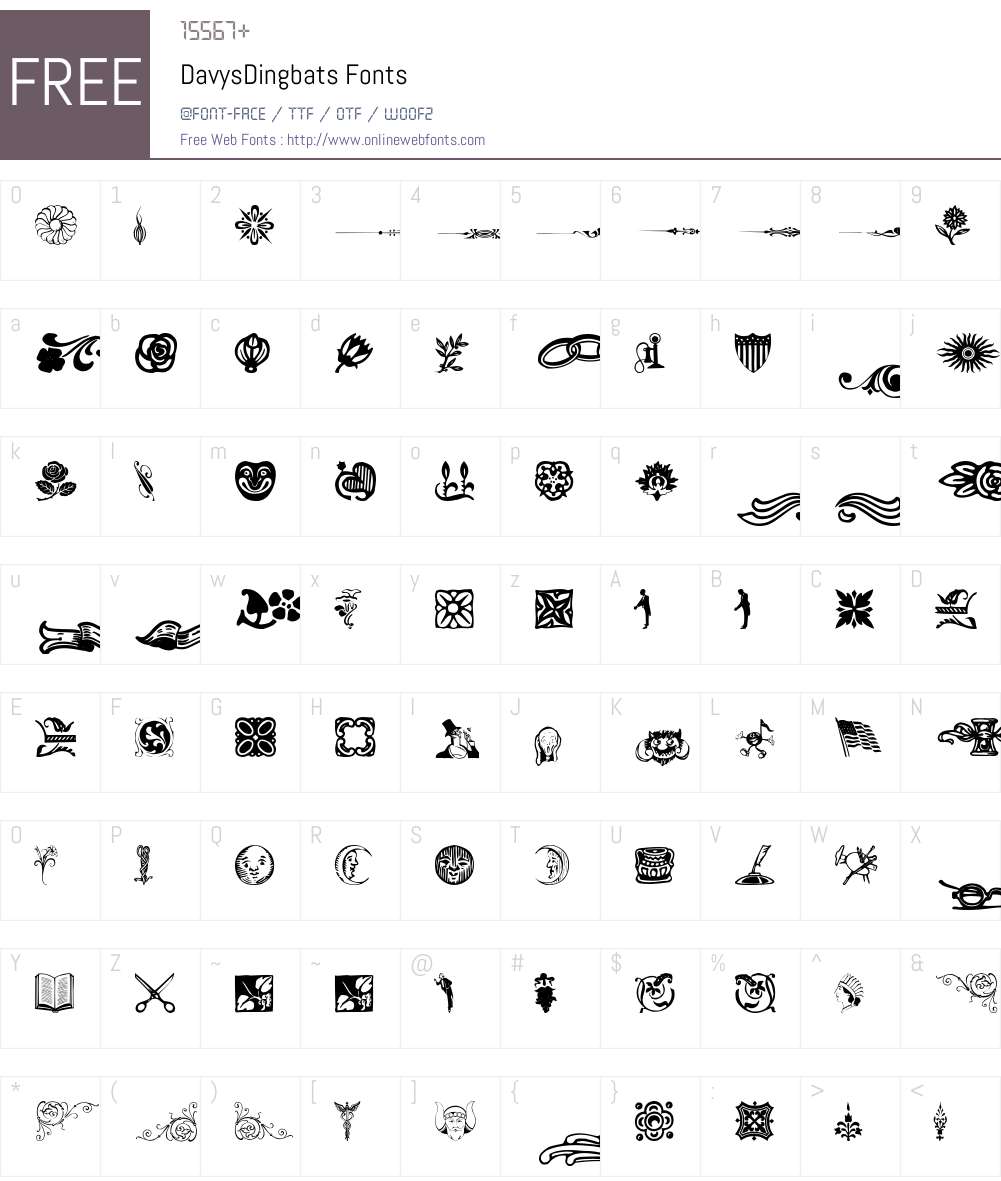 DavysDingbats Font Screenshots