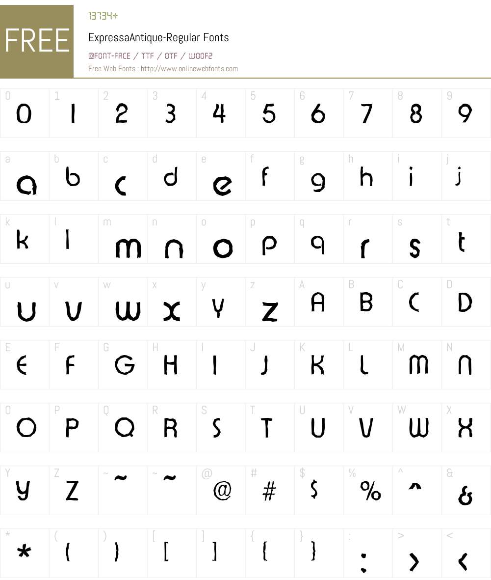 ExpressaAntique Font Screenshots