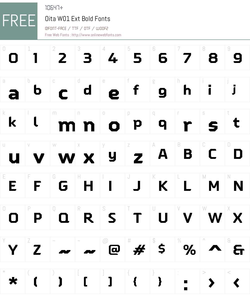 OitaW01-ExtBold Font Screenshots