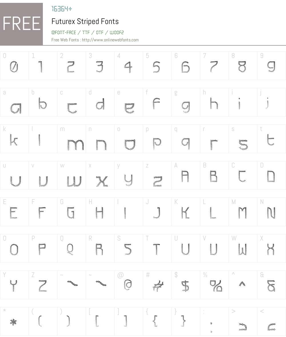Futurex Striped Font Screenshots
