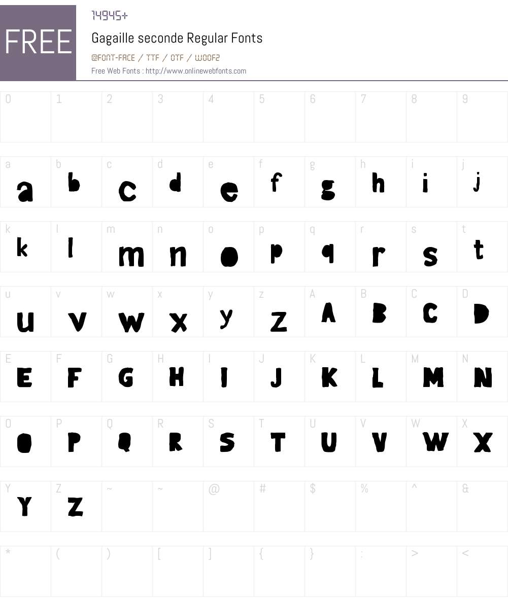 Gagaille seconde Font Screenshots