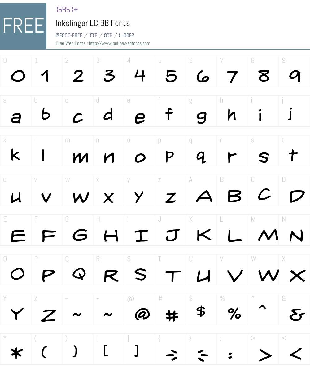 InkslingerLCBB Font Screenshots