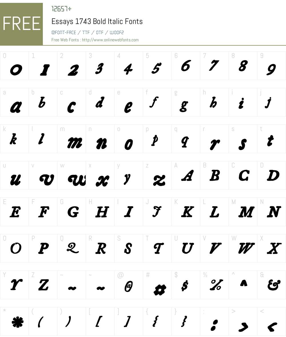 Essays1743 Font Screenshots