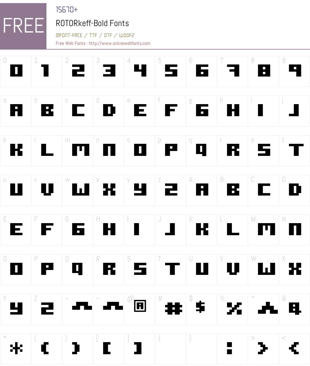 ROTORkeff Font Screenshots