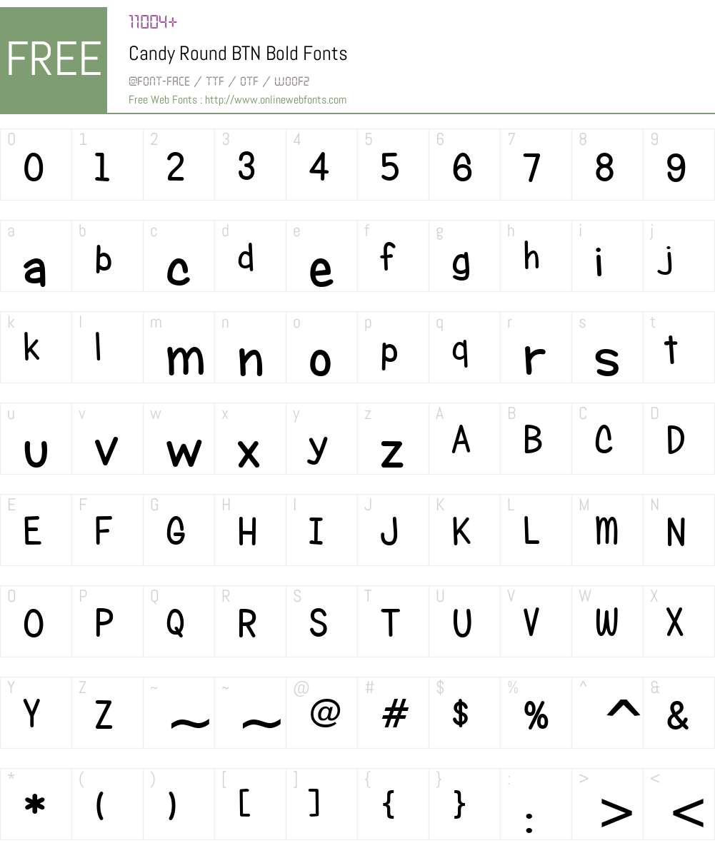 Candy Round BTN Font Screenshots