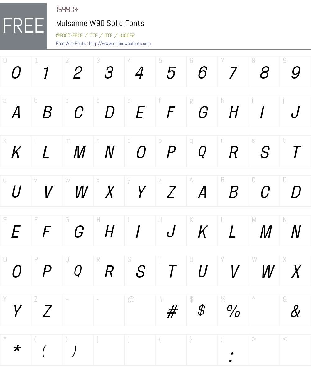 MulsanneW90-Solid Font Screenshots