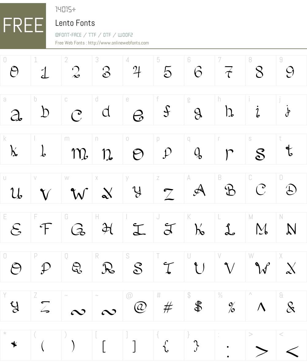 Lento Font Screenshots