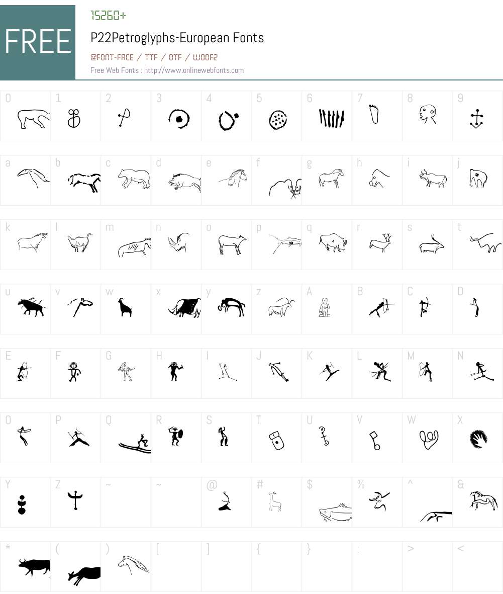 P22Petroglyphs Font Screenshots