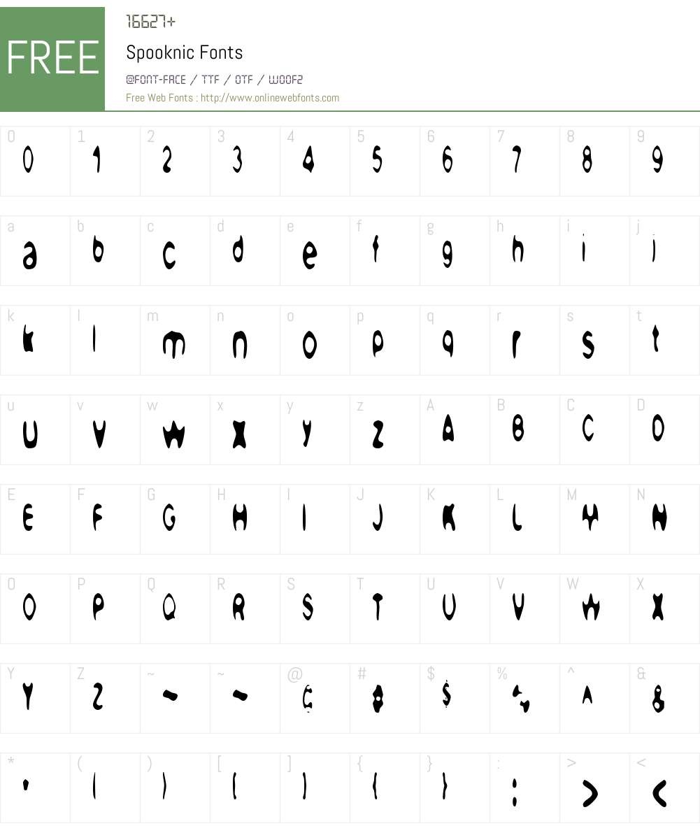 Spooknic Font Screenshots
