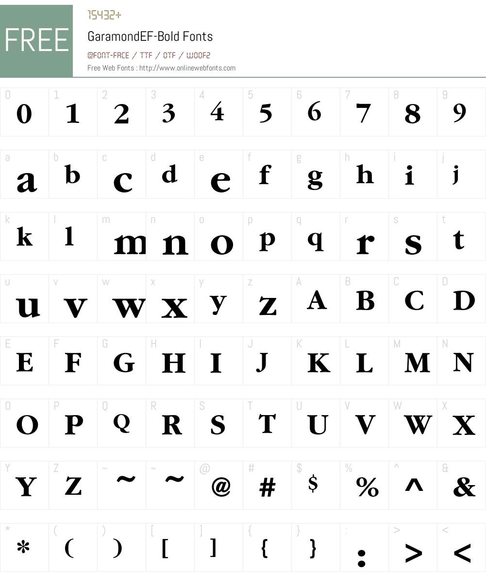 GaramondEF Font Screenshots