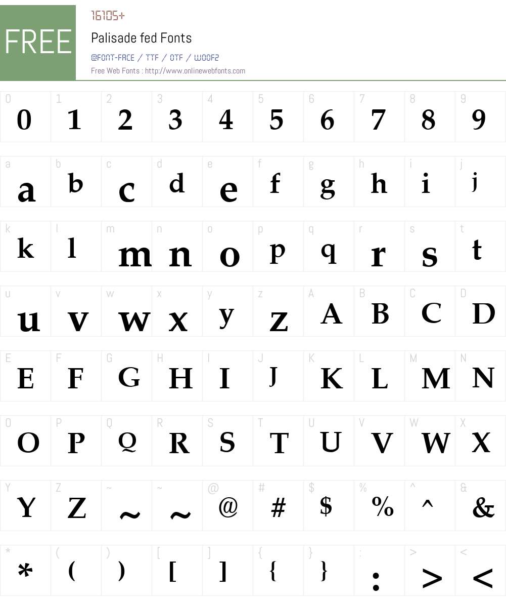 Palisade Font Screenshots