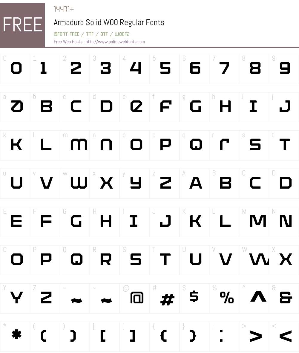 ArmaduraSolidW00-Regular Font Screenshots