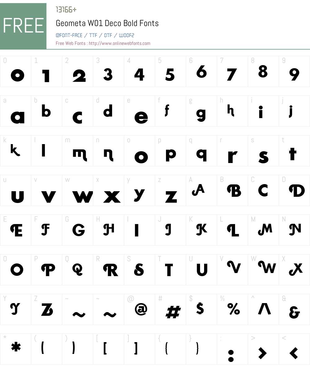 GeometaW01-DecoBold Font Screenshots