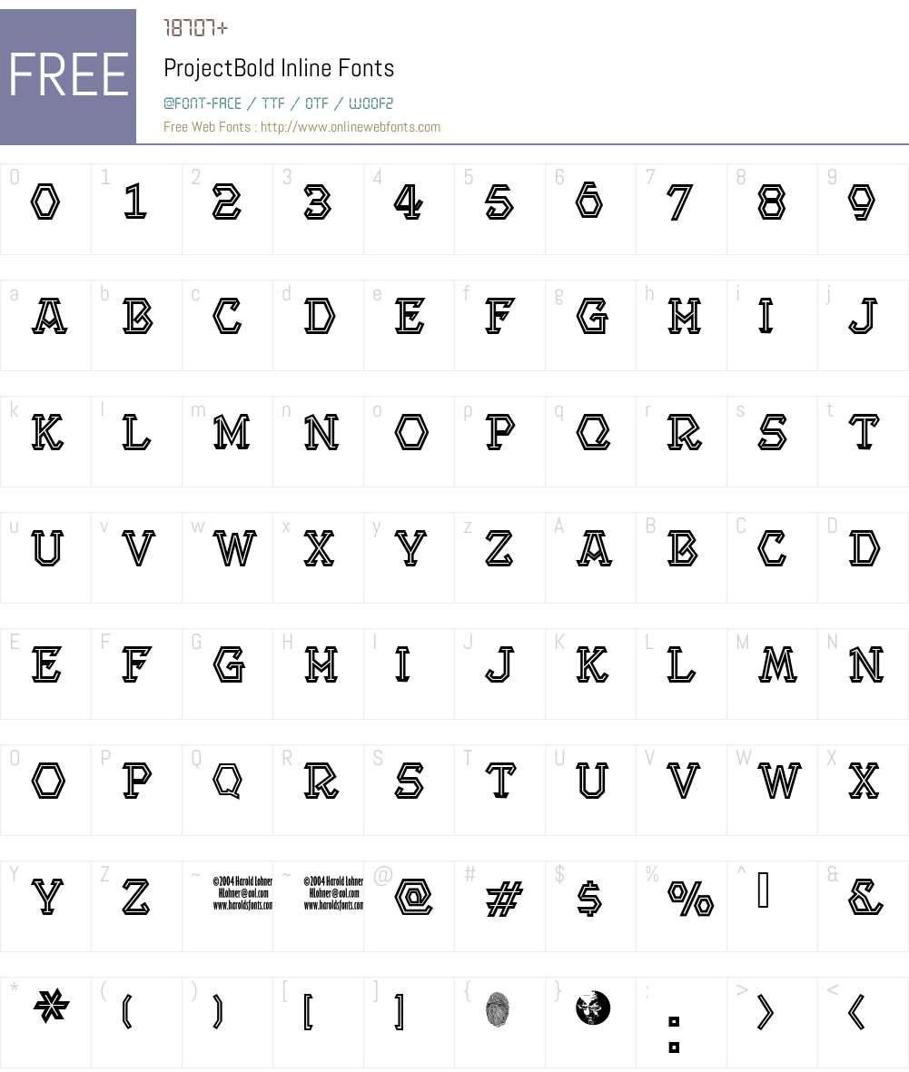 ProjectBold Inline Font Screenshots