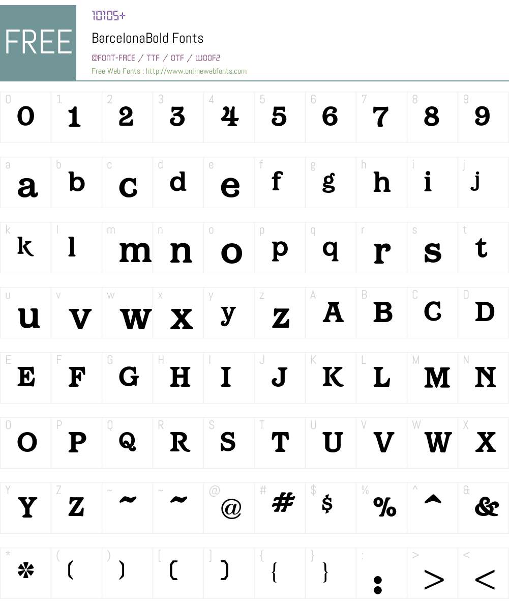 Barcelona Font Screenshots