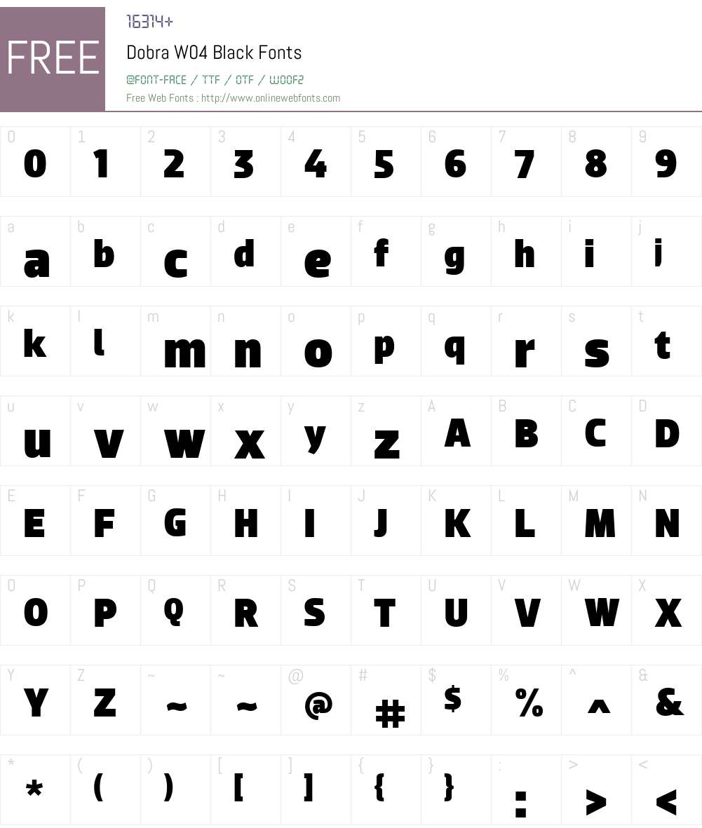 Dobra Font Screenshots