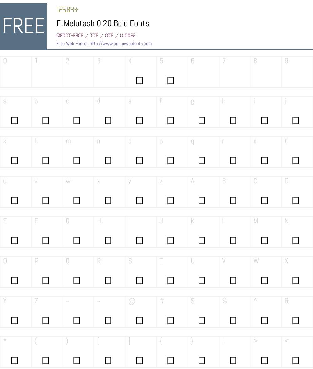 FtMelutash 0.20 Font Screenshots