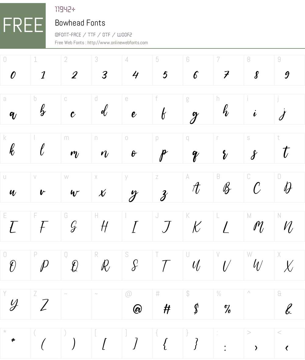 Bowhead 1.00;May 21, 2020;FontCreator 11.5.0.2430 64-bit Fonts Free ...