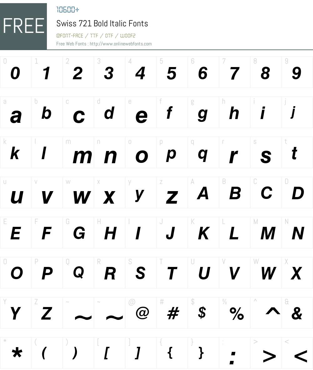 Swiss 721 Font Screenshots