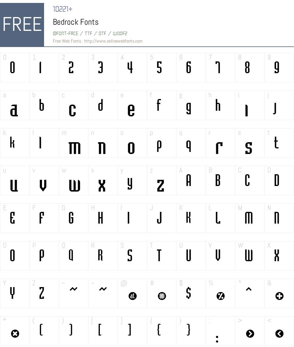 Bedrock Font Screenshots