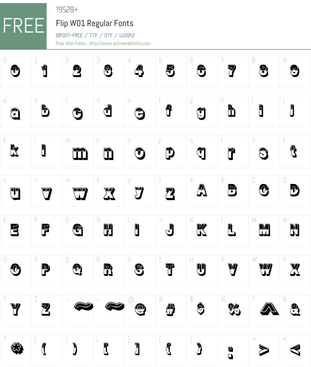 FlipW01-Regular Font Screenshots