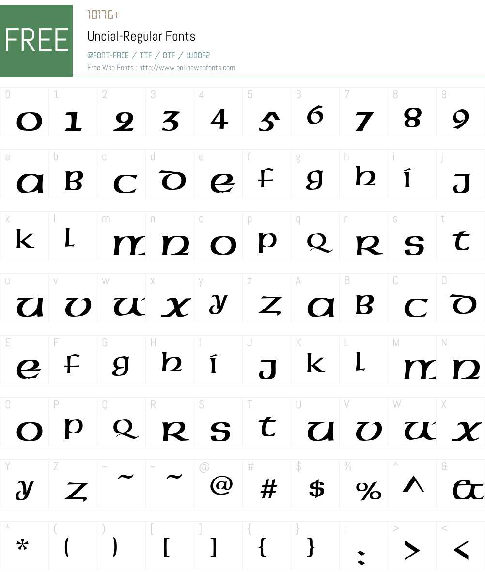Uncial Font Screenshots