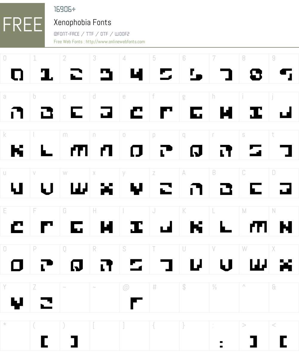Xenophobia Font Screenshots