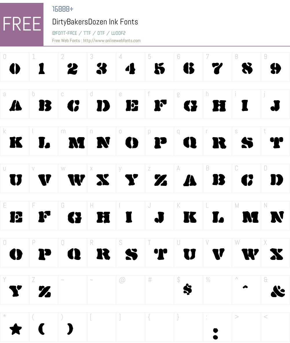 DirtyBakersDozen Ink Font Screenshots