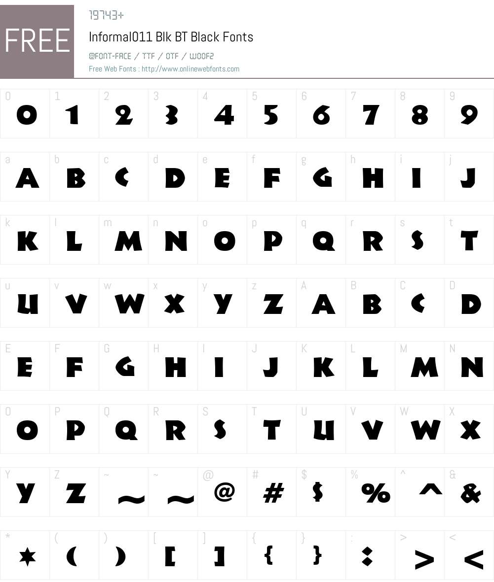 Informal011 Blk BT Font Screenshots