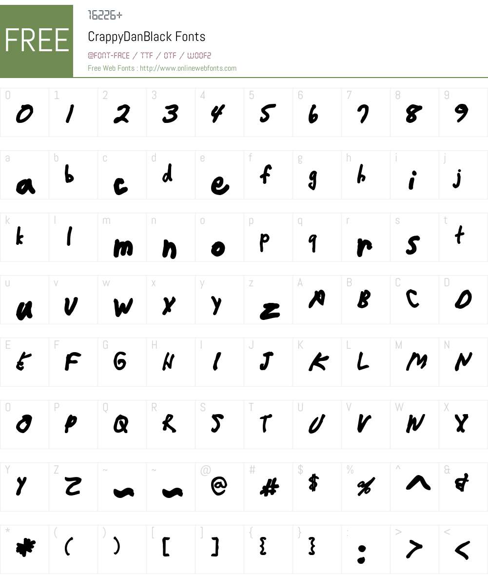 CrappyDanBlack Font Screenshots