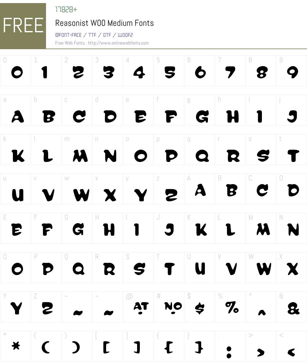 ReasonistW00-Medium Font Screenshots