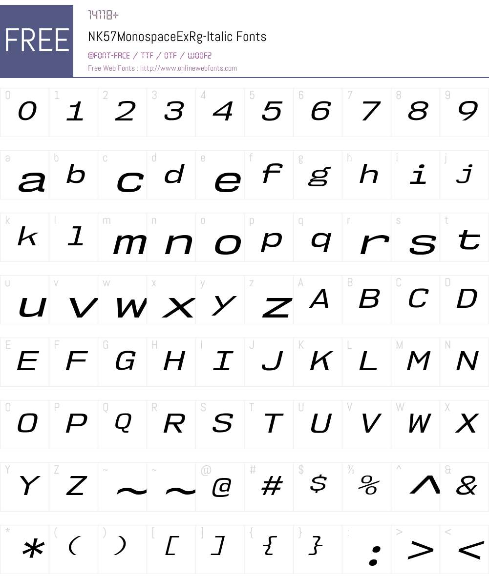 NK57 Monospace Font Screenshots