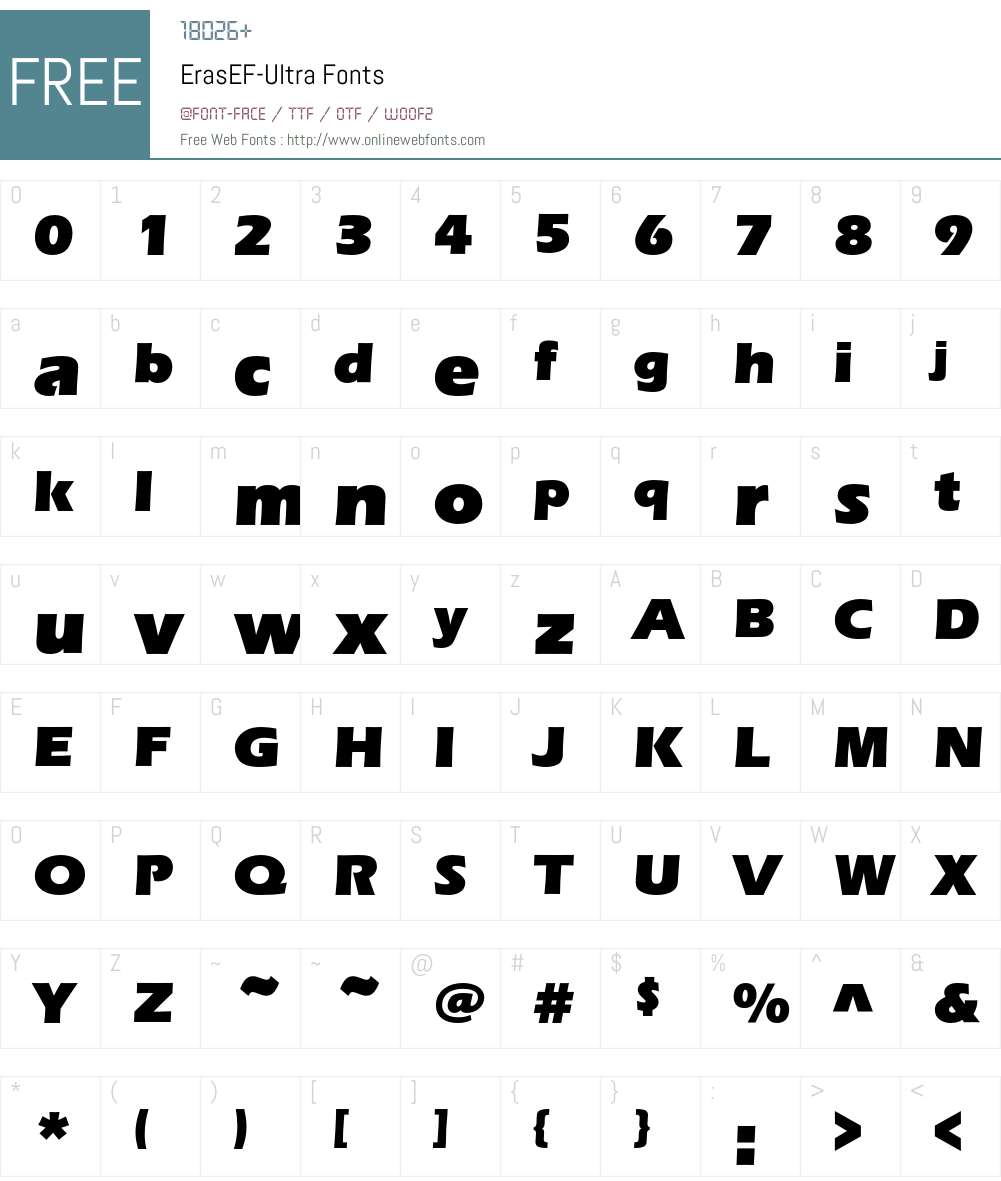 ErasEF Font Screenshots