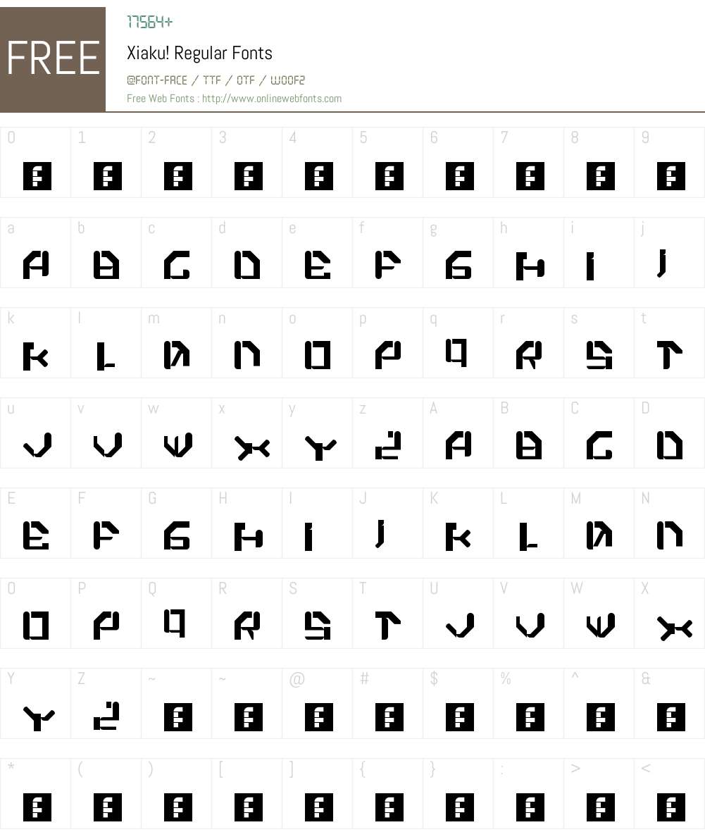 Xiaku! Font Screenshots