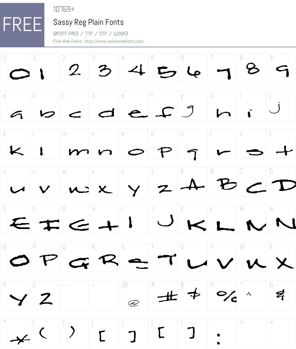 Sassy Reg Font Screenshots