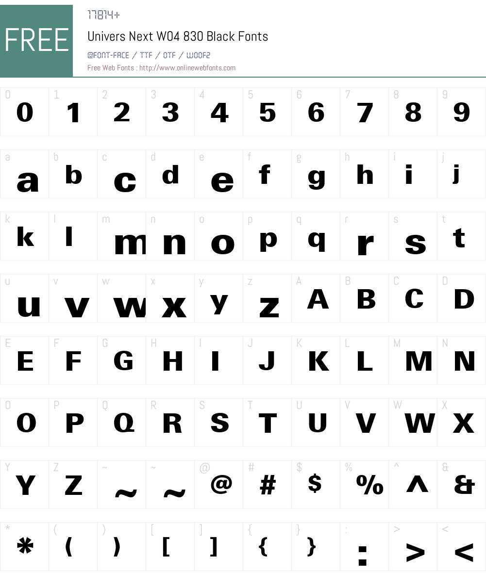 UniversNextW04-830Black Font Screenshots