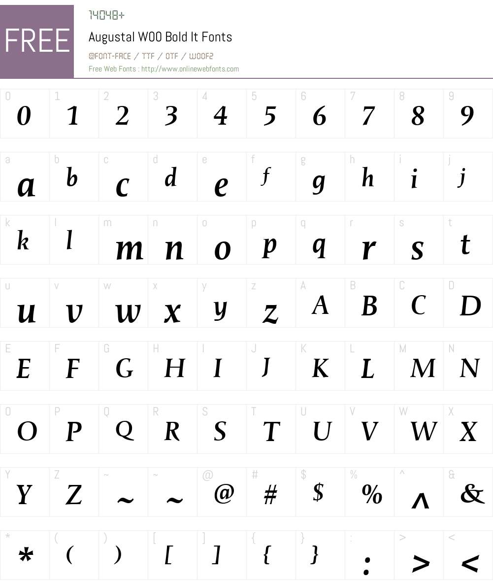 AugustalW00-BoldIt Font Screenshots
