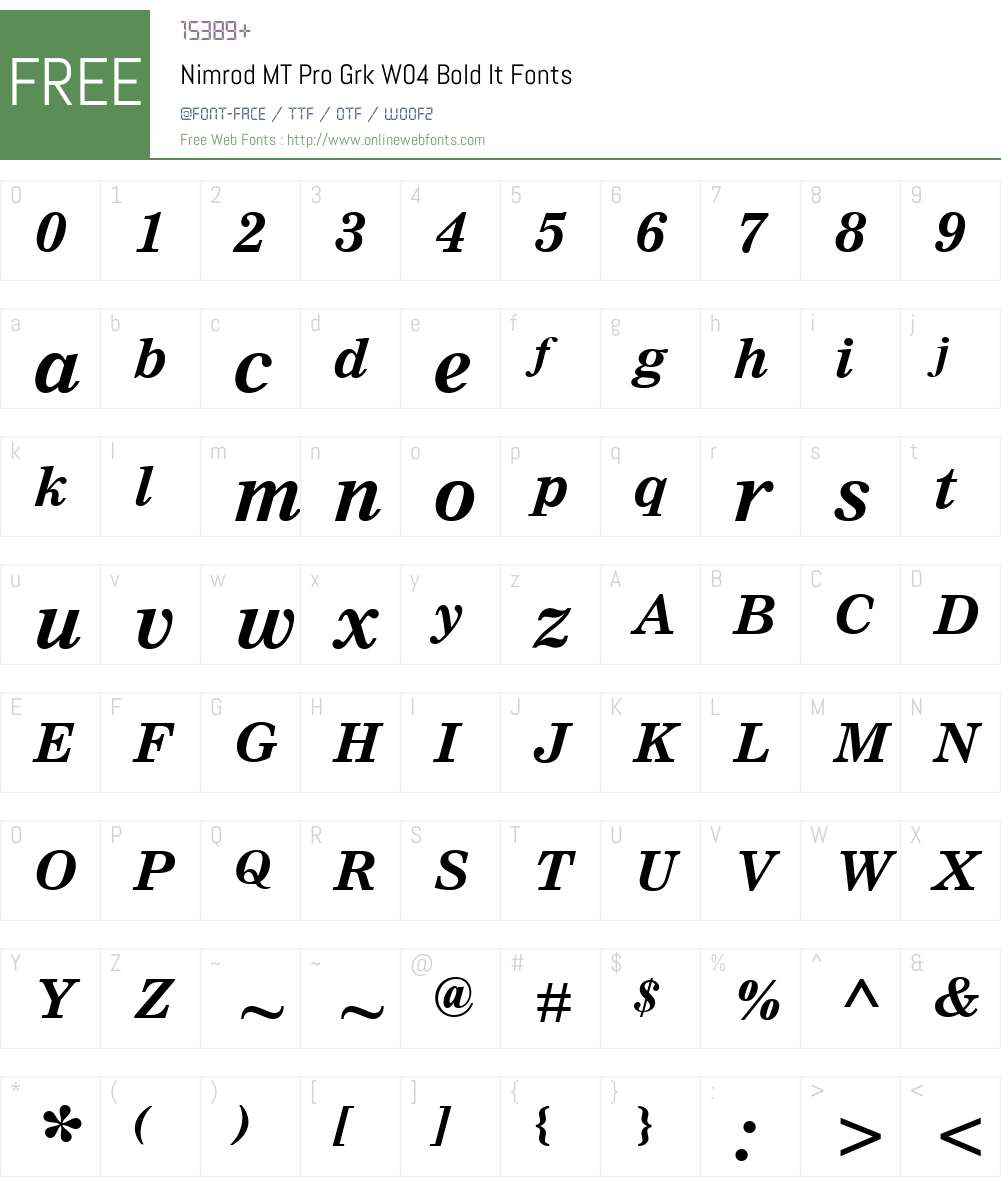 Nimrod Font Screenshots