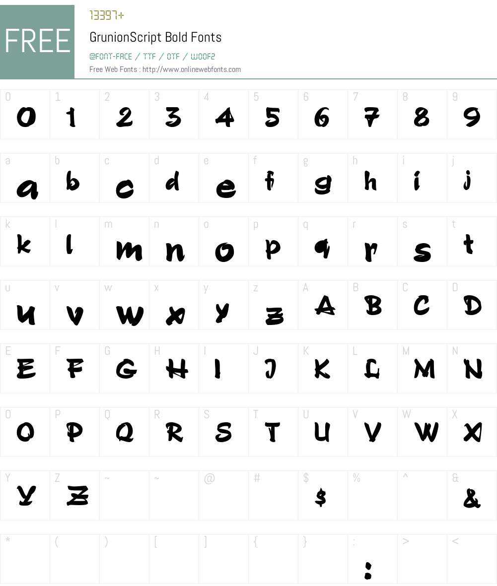 GrunionScript Font Screenshots
