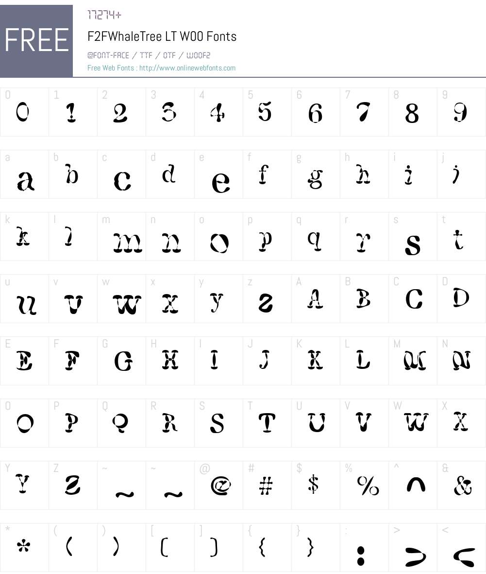 F2FWhaleTreeLTW00 Font Screenshots
