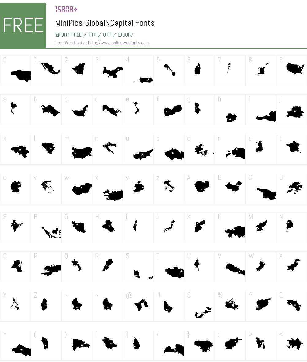 MiniPics Font Screenshots