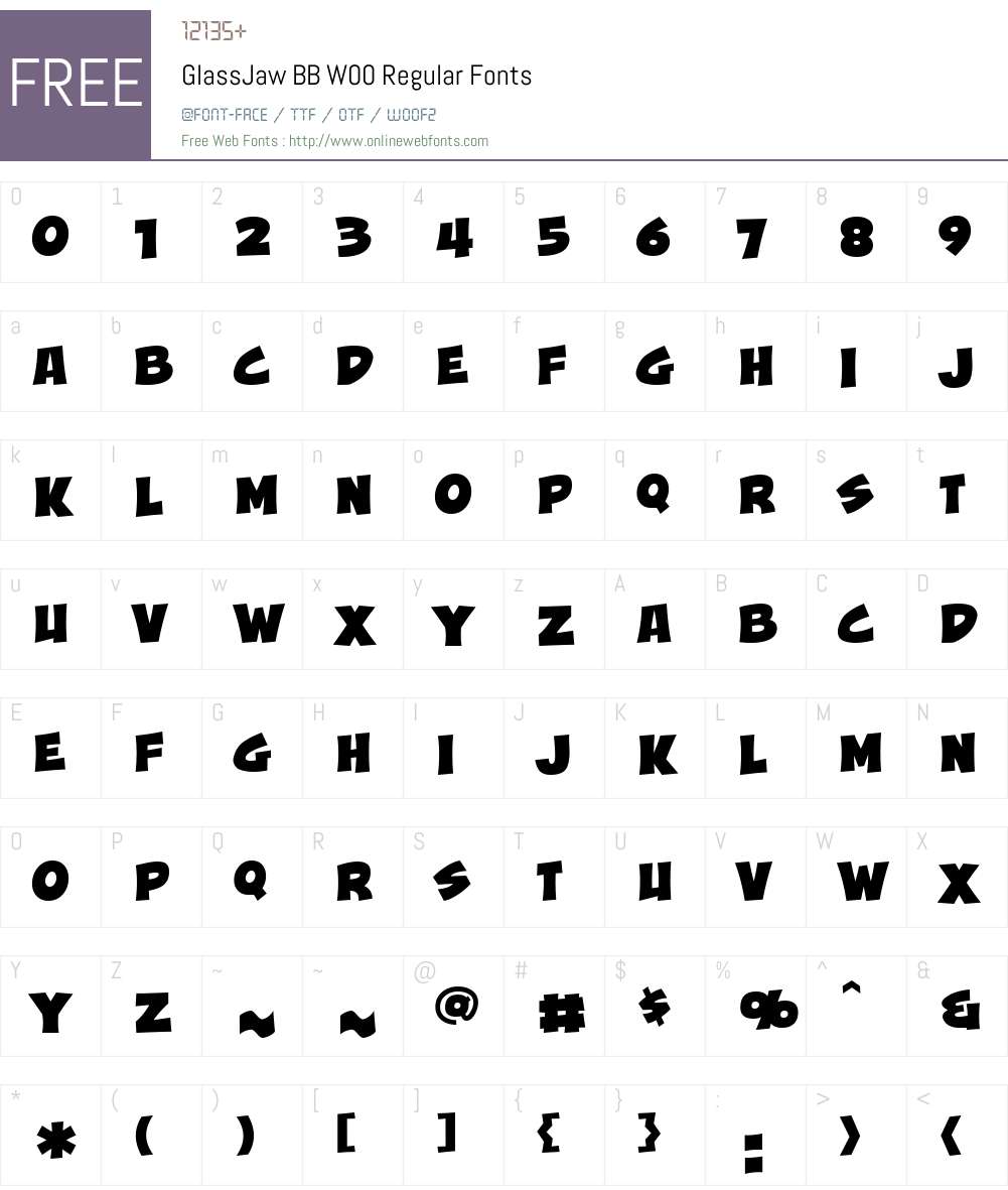 GlassJaw BB Font Screenshots