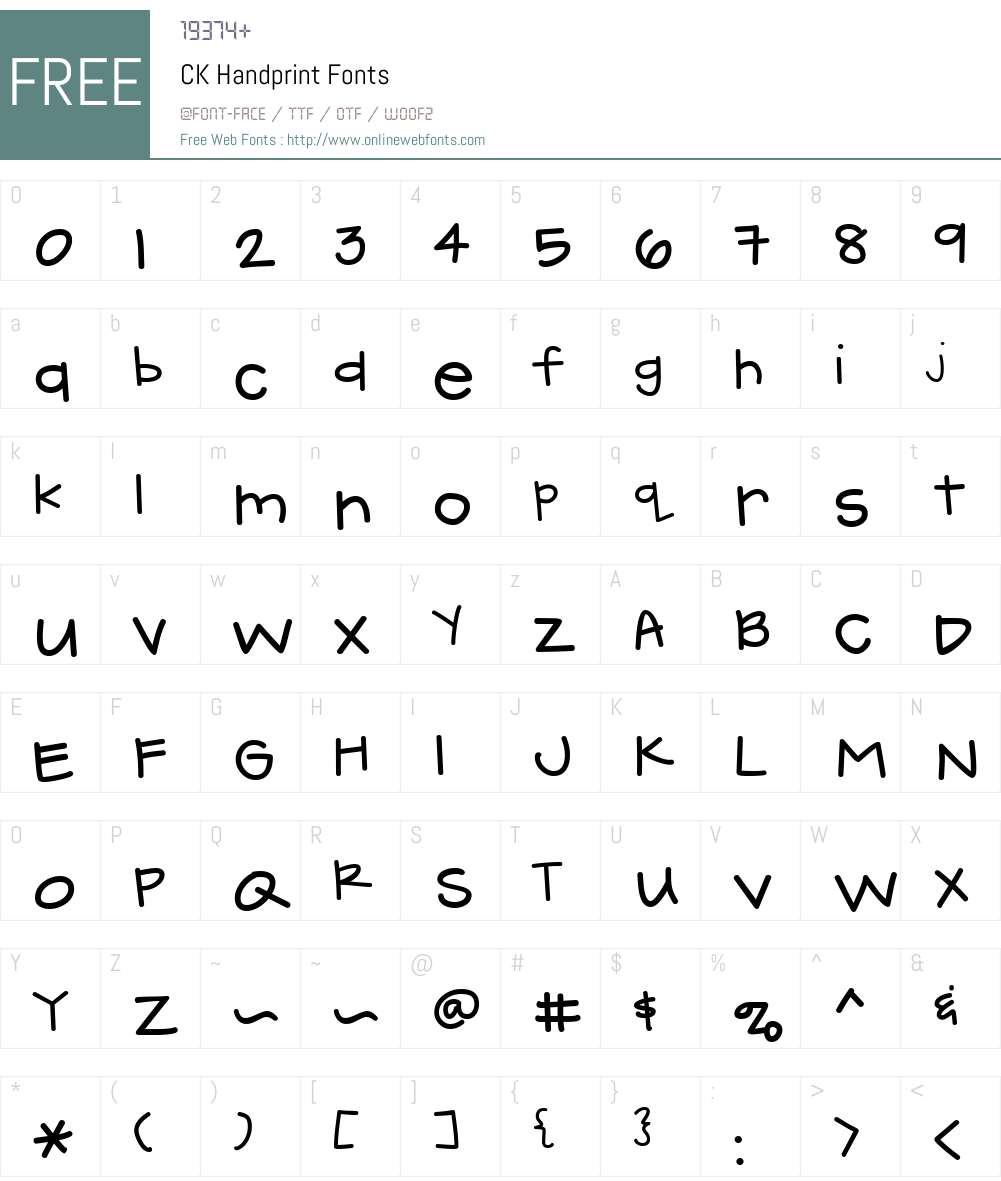 CK Handprint Font Screenshots