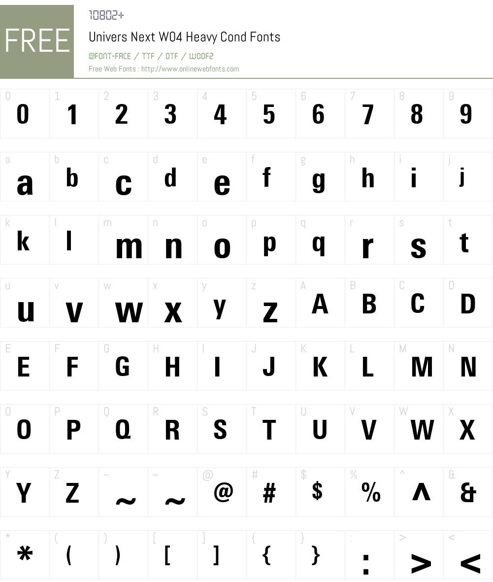 UniversNextW04-HeavyCond Font Screenshots