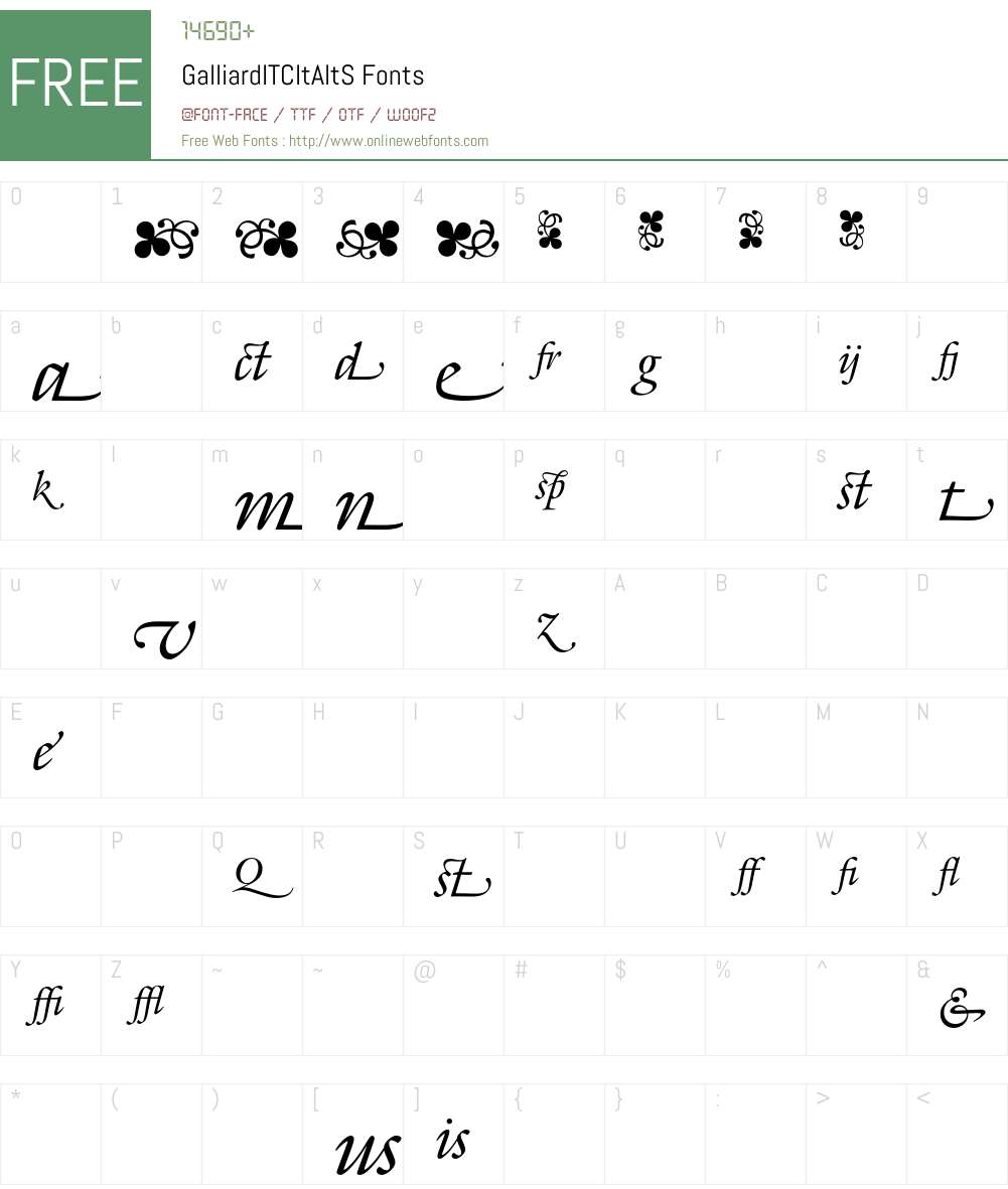 Galliard Font Screenshots