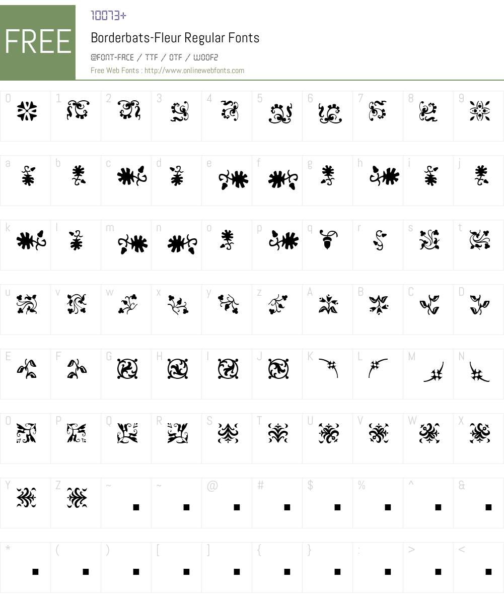 Borderbats-Fleur Font Screenshots