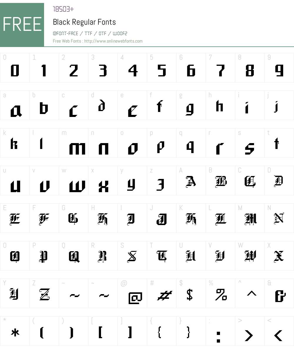 Black Font Screenshots