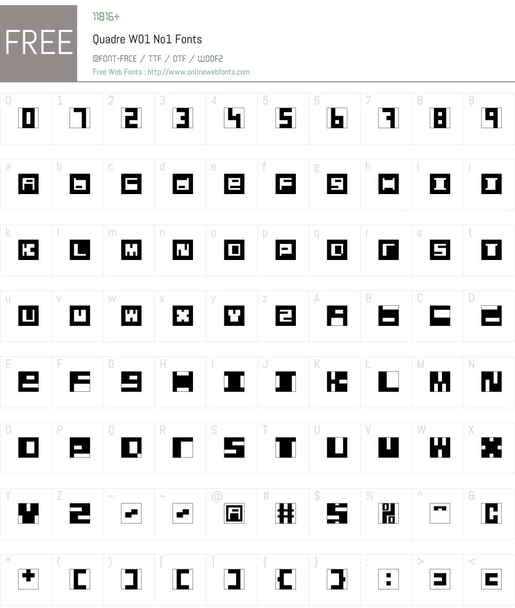 QuadreW01-No1 Font Screenshots