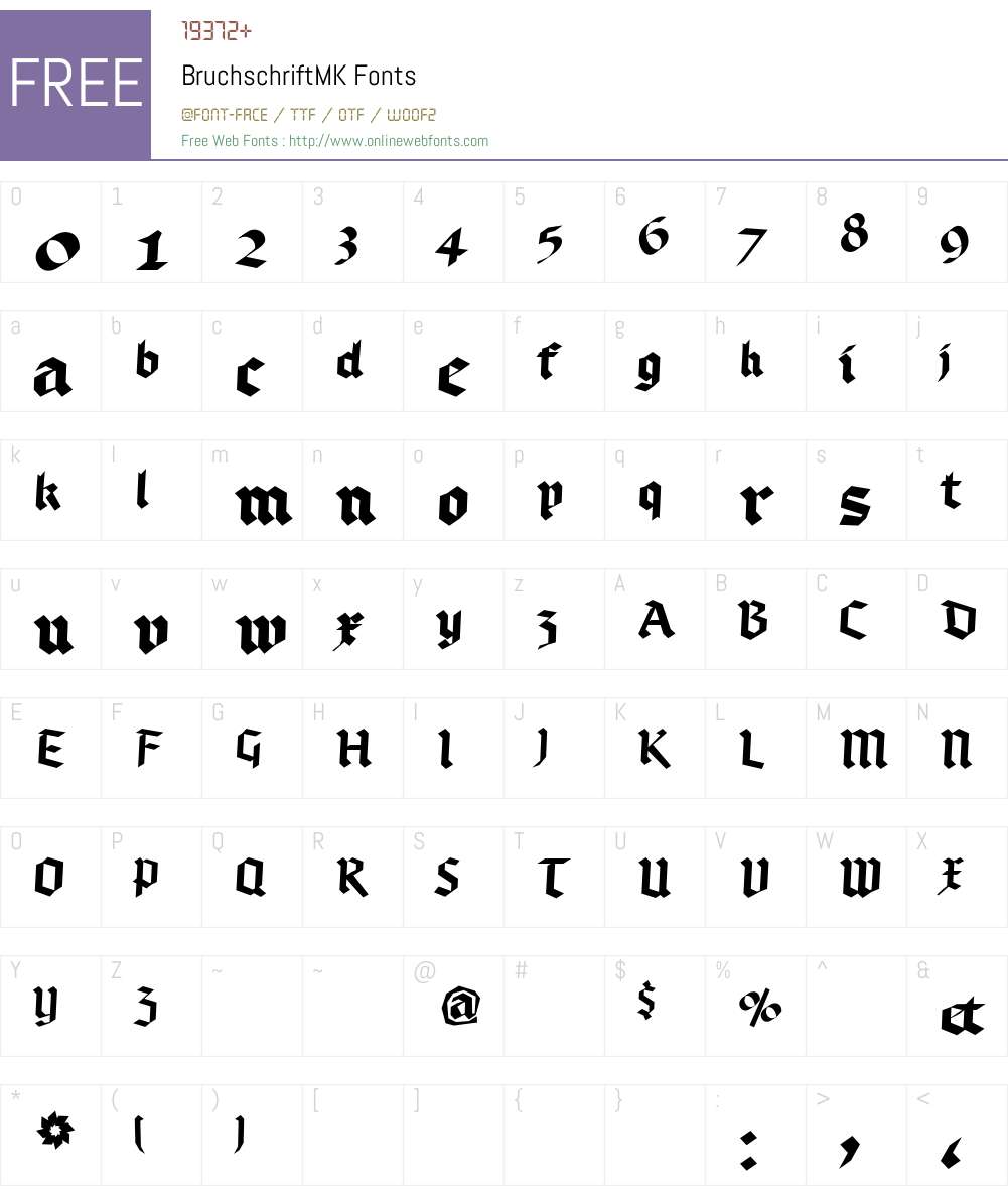 Bruchschrift Font Screenshots