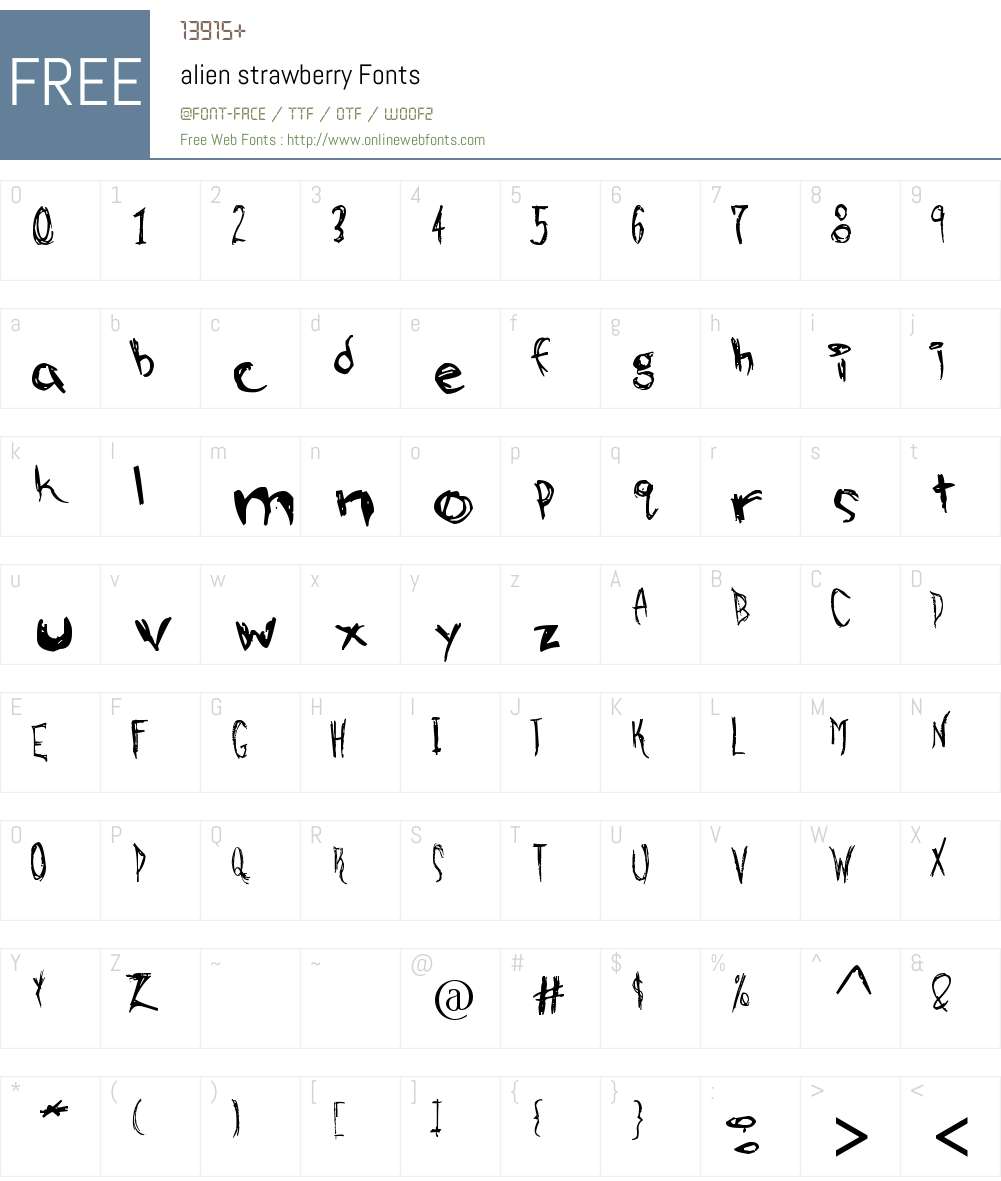 alien strawberry Font Screenshots